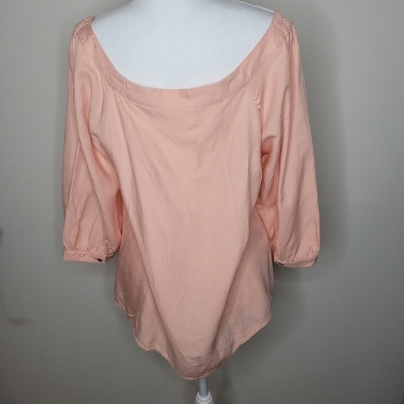Maeve By Anthropologie Peach Button Down Top Size 6 - Picture 7 of 13
